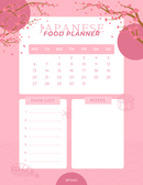 Japanese Food Planner | Monday To Sunday, Food List, Notes