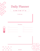 Soft Minimalist Student Daily Planner | Sunday To Saturday, To Do List, Priorities, Notes