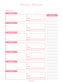 Elegant Fitness Planner Template | Monday to Sunday