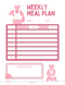 Illustrative Weekly Meal Planner | Month, Year, Monday To Sunday, Breakfast, Lunch, Dinner, Snack, Important Notes