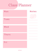 Neutral Weekly Schedule Class Planner | Monday To Friday, Notes
