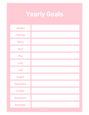 Yearly Goals Planner | January To December