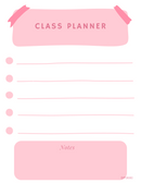 PDF Simple Class Planner | Monday To Friday, Notes
