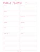 White Minimalist Elegant Weekly Sheet Planner