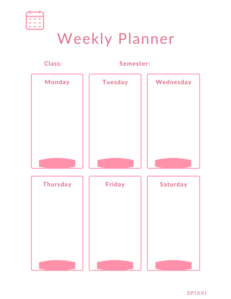 Playful Weekly School Timetable Planner | Class, Semester, Monday To Saturday