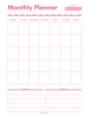 Minimal Monthly Planner | Year, January To December, Monday To Sunday, Goals, Notes