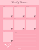 Minimal Peach Weekly Planner | Monday To Sunday, Notes