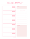 Pink Playful Cute Weekly Schedule Planner