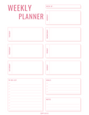 Black and Pink Minimalism Weekly Planner