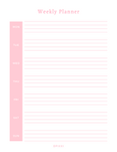 Pink Minimal Weekly Planner