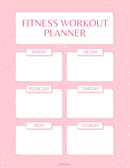 Minimalism Fitness Workout Planner  Monday to Saturday