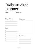 Green Colorful with Abstract Illustration Daily Student Planner