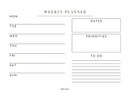 Pink and White Feminine Weekly Planner A4 Document