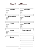 Playful Weekly Meal Planner | Monday to Sunday, Grocery List, Notes