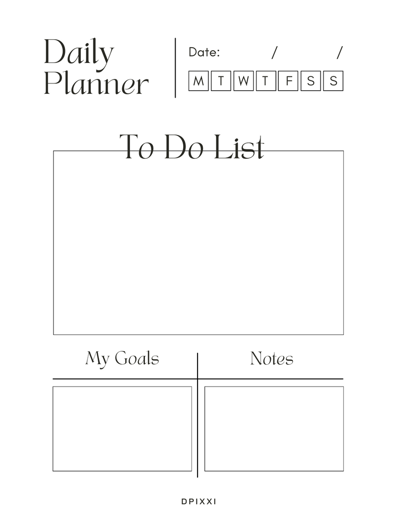 Brown Simple Daily Planner