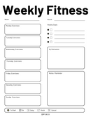 Simple and Minimal Printable Weekly Fitness Planner | Monday to Sunday Exercise, Motivation, Reminder