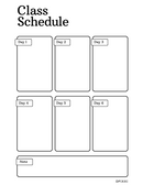 Cute Playful Class Schedule Planner | Day 1 To Day 6, Note