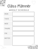 White Playful Weekly Schedule Class Planner | Monday - Friday, Notes | PDF Digital Download
