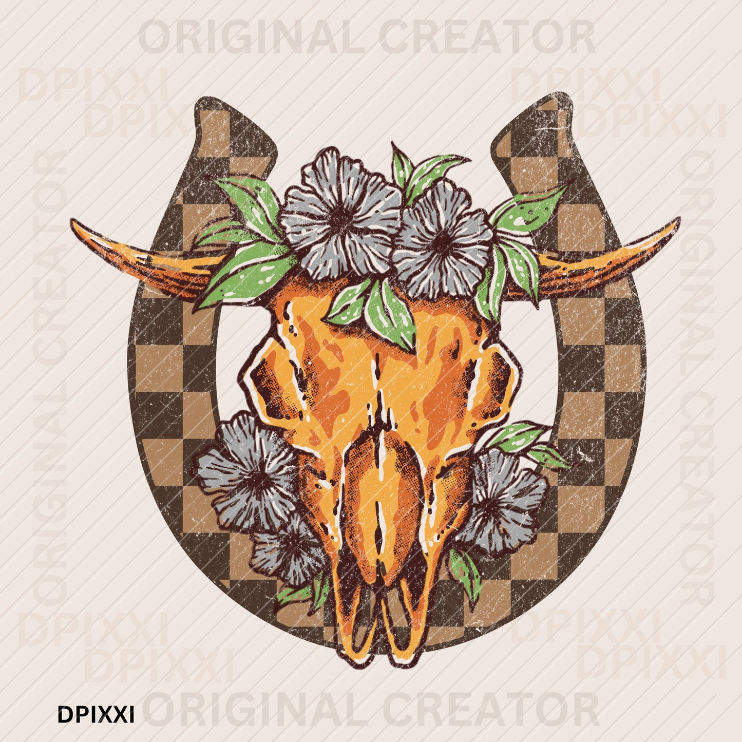 Flower Bull Checker Horseshoe