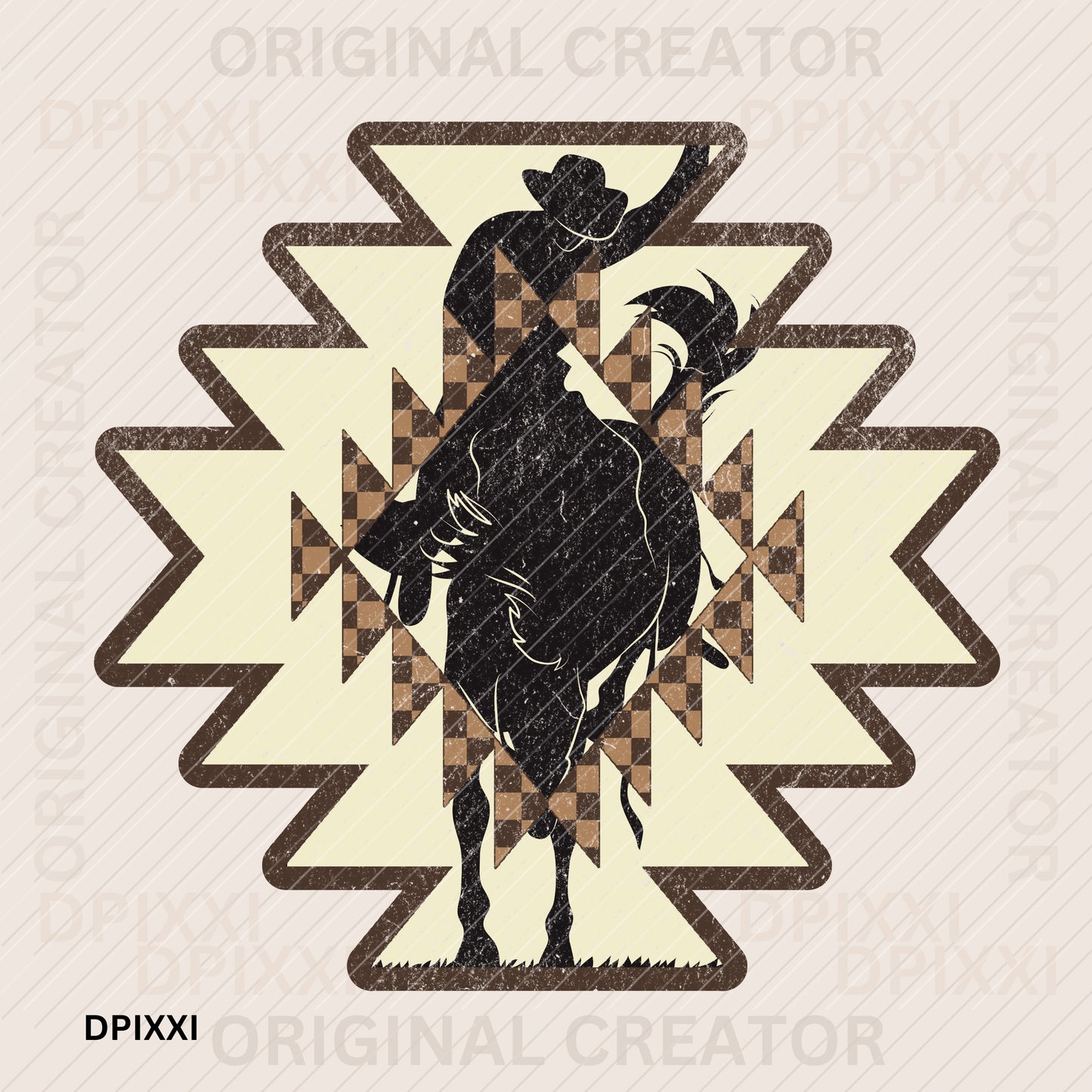 Shadow Cowboy Aztec Checker Triangle Theme