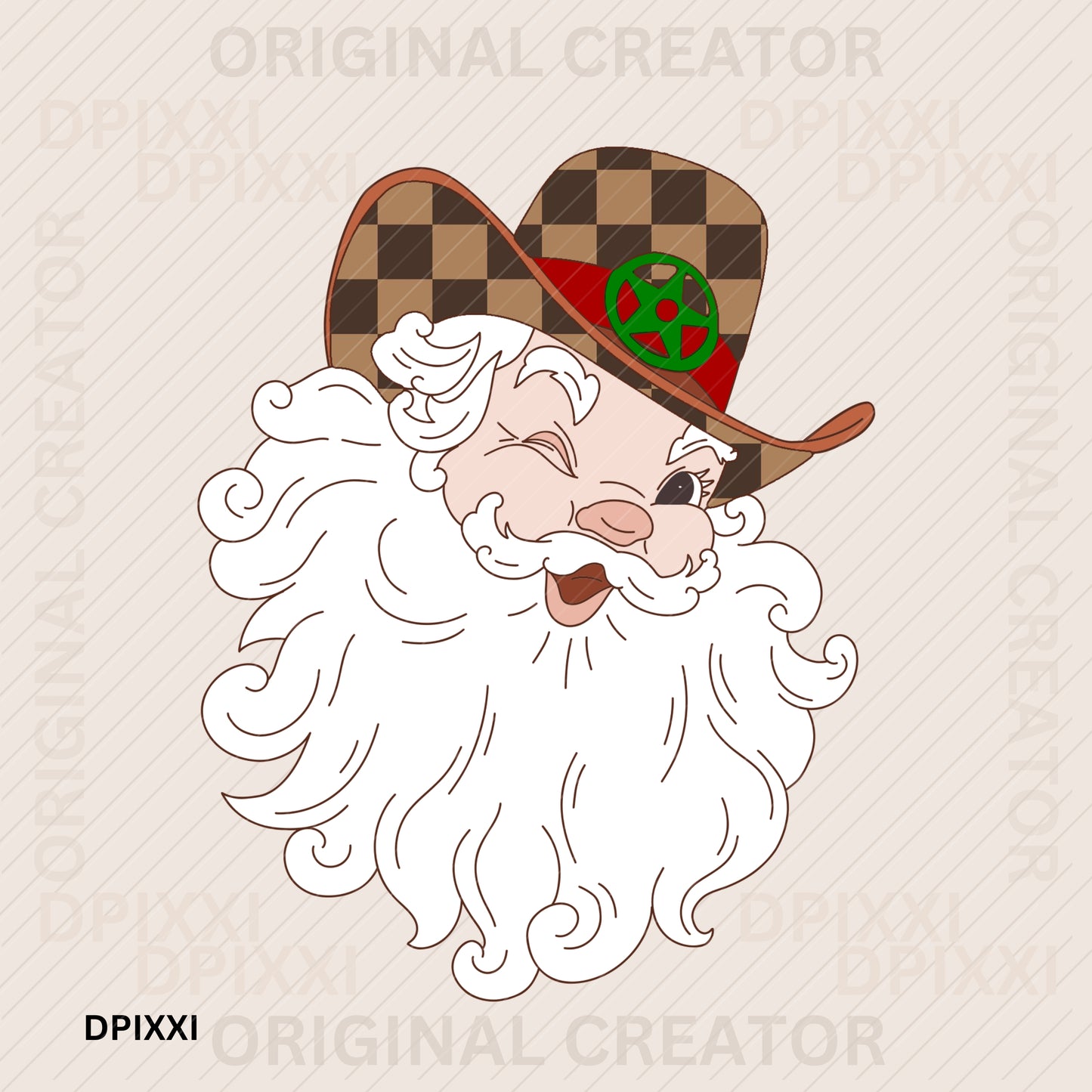 Winking Santa Cowboy Hat