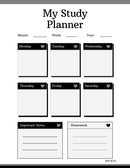 Cute Playful Study Planner | Month, Week, Year, Monday To Saturday, Important Notes, Homework