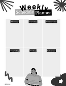 Playful Bright Weekly Schedule School Planner | Monday to Saturday