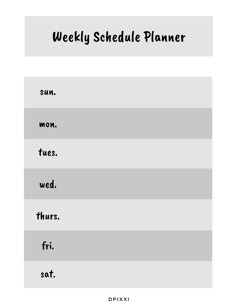 Aesthetic Weekly Schedule Planner | Monday to Sunday