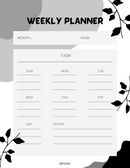Floral With Abstract Weekly Planner | Monday to Sunday Tasks, Notes