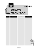 Colorful Playful Clean 30 Days Meal Challenge Planner | Day, Breakfast, Lunch, Dinner