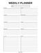 Minimalist Weekly Planner Sheet | Monday to Sunday, Goals, To Do, Notes