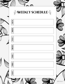 Floral Weekly Schedule Planner | Monday to Sunday