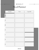 Minimalist Weekly Meal Plan | Produce, Meat, Vegetable, Monday to Sunday