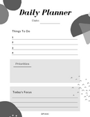 Aesthetic Daily Planner | Date, Things To Do, Priorities, Today's Focus