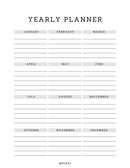 Neutral Minimal Yearly Planner | January to December