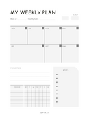 Cozy Theme Weekly Planner Portrait | Week of, Healthy Habit, Monday to Sunday, Priorities, Tracker, Note