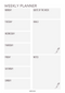 Grey Simple Customizable & Printable Weekly Planner