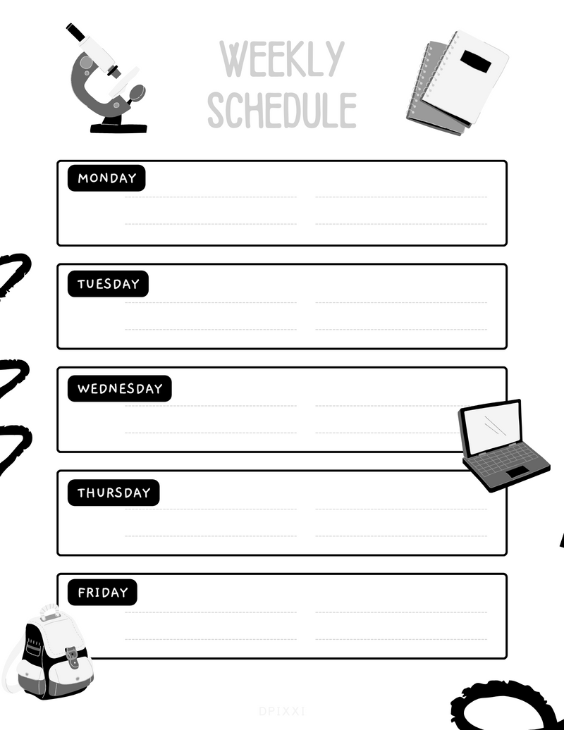 PDF  Aesthetic School Schedule Free Planner Template | Monday To Friday