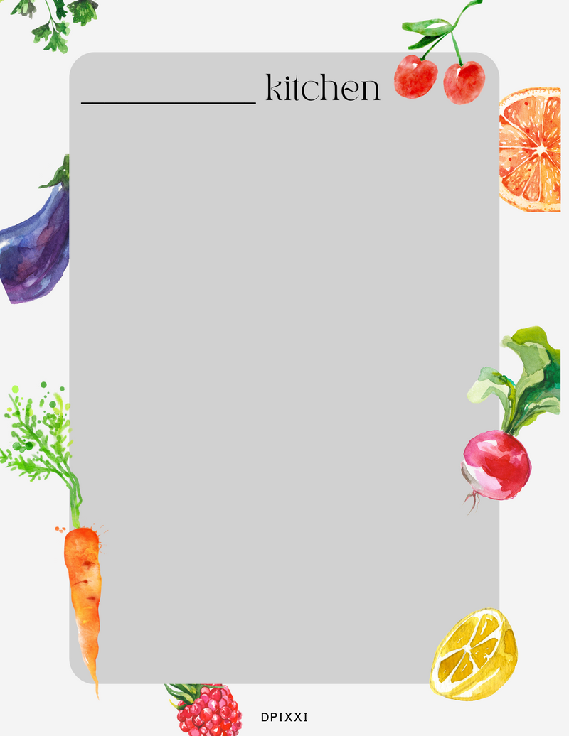 Colorful Modern Veggies Kitchen Notes Planner