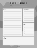 Organic Abstract Pattern Daily Planner | To Do, Appointment, Meal, Notes