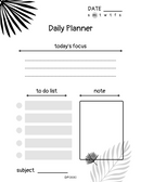 Abstract Illustration Daily Planner | Today's Focus, To Do List, Notes, Subject