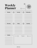 Simple Modern Weekly Planner  Monday to Sunday, Notes