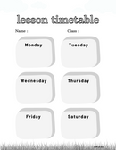 Pastel Modern Lesson Timetable Planner | Name, Class, Monday To Saturday