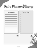 Daily Planner | Schedule, Monday To Sunday, To Do List, Note