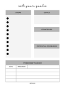 Clean and Minimal Goals Planner Template