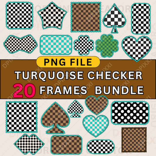 20 Editable Turquoise Frame Bundle