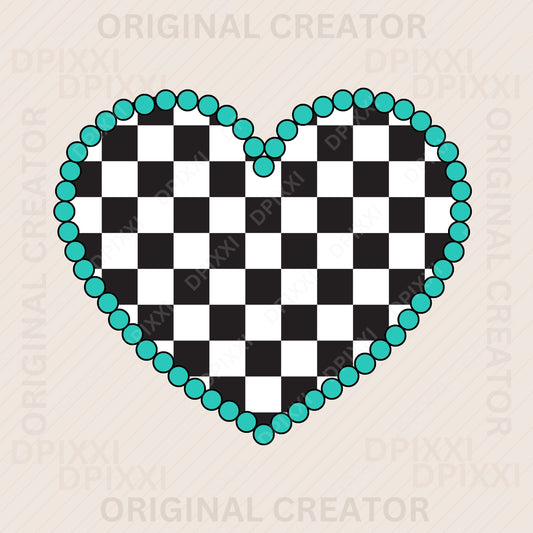 Turquoise Heart Checker (PNG, SVG)