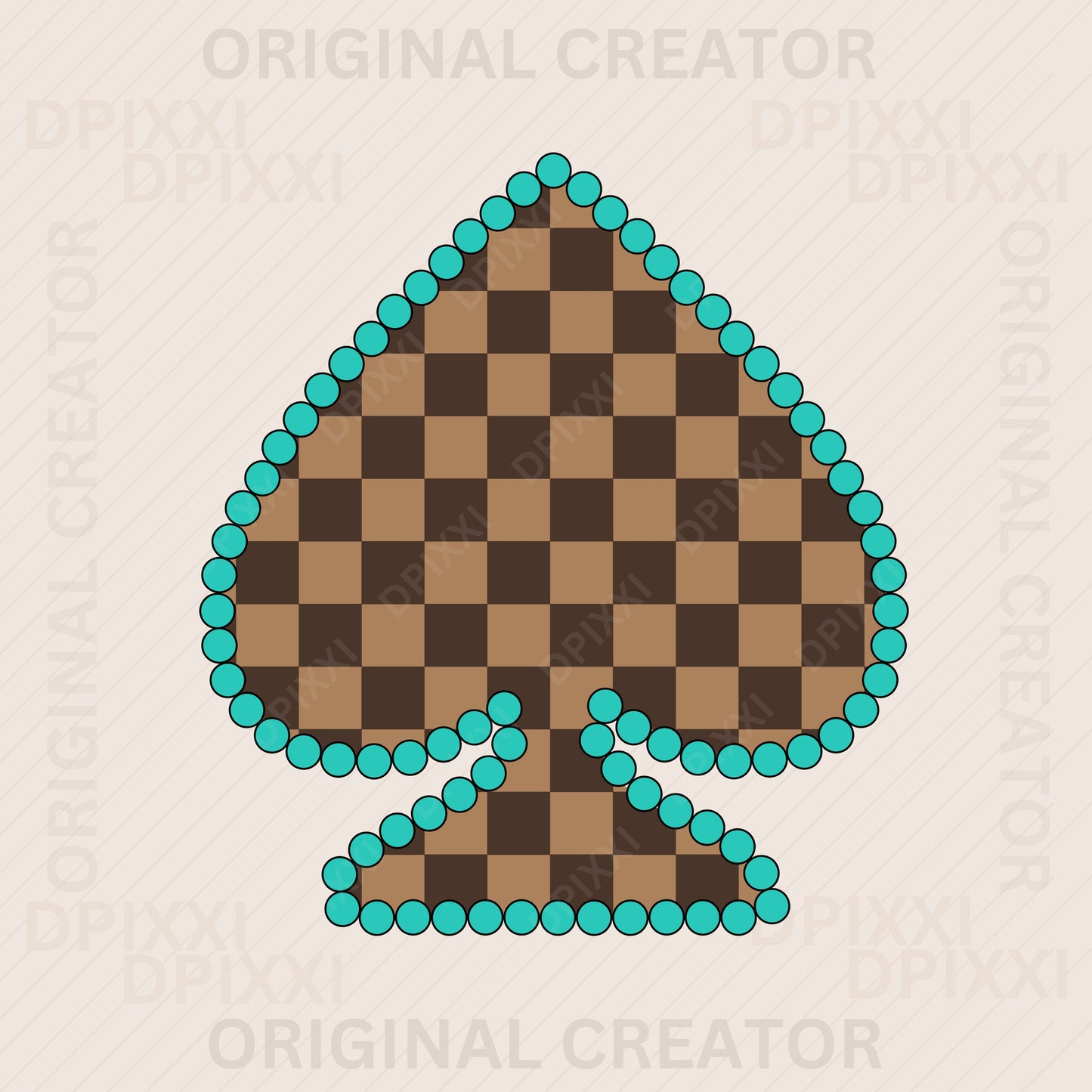 Spade Turquoise Checker (PNG, SVG)