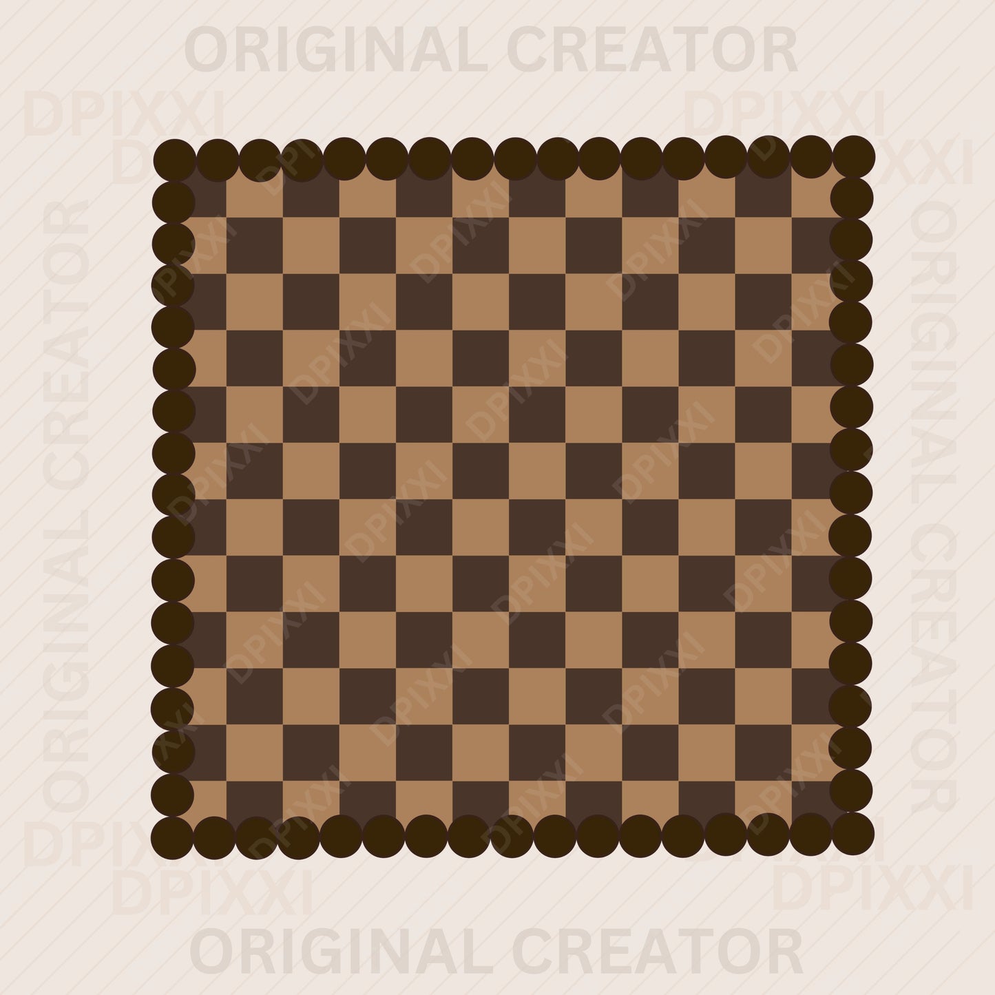 Square Turquoise Checker (Brown, Turquoise, Pink)