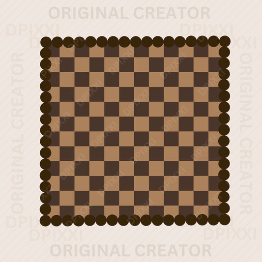 Square Turquoise Checker (Brown, Turquoise, Pink)